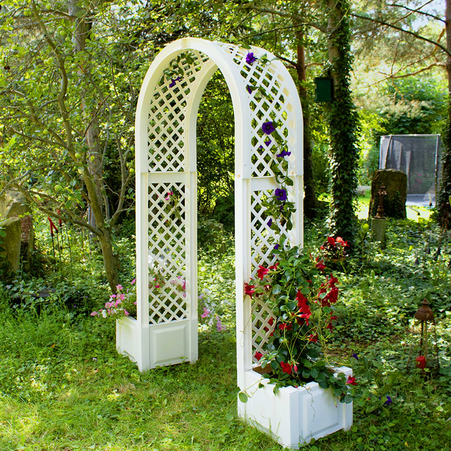 Rose arch with planter boxes