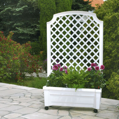 Planter box "Calypso" with watering system, trellis and wheels