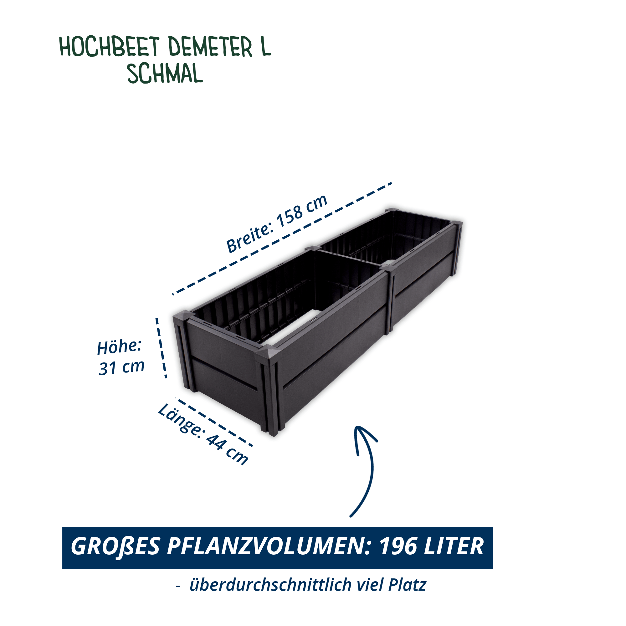 Hochbeet Demeter schmal