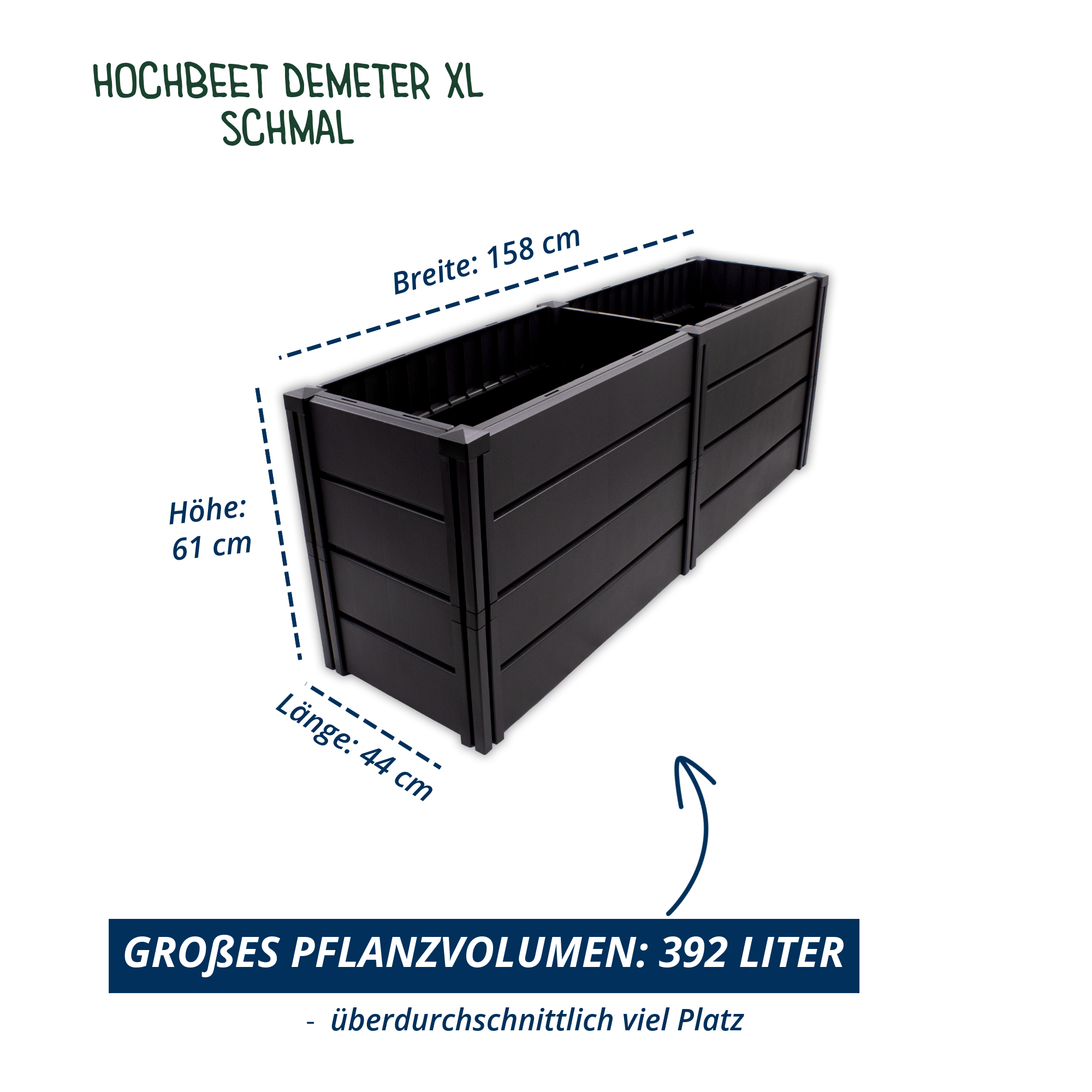 Hochbeet Demeter schmal