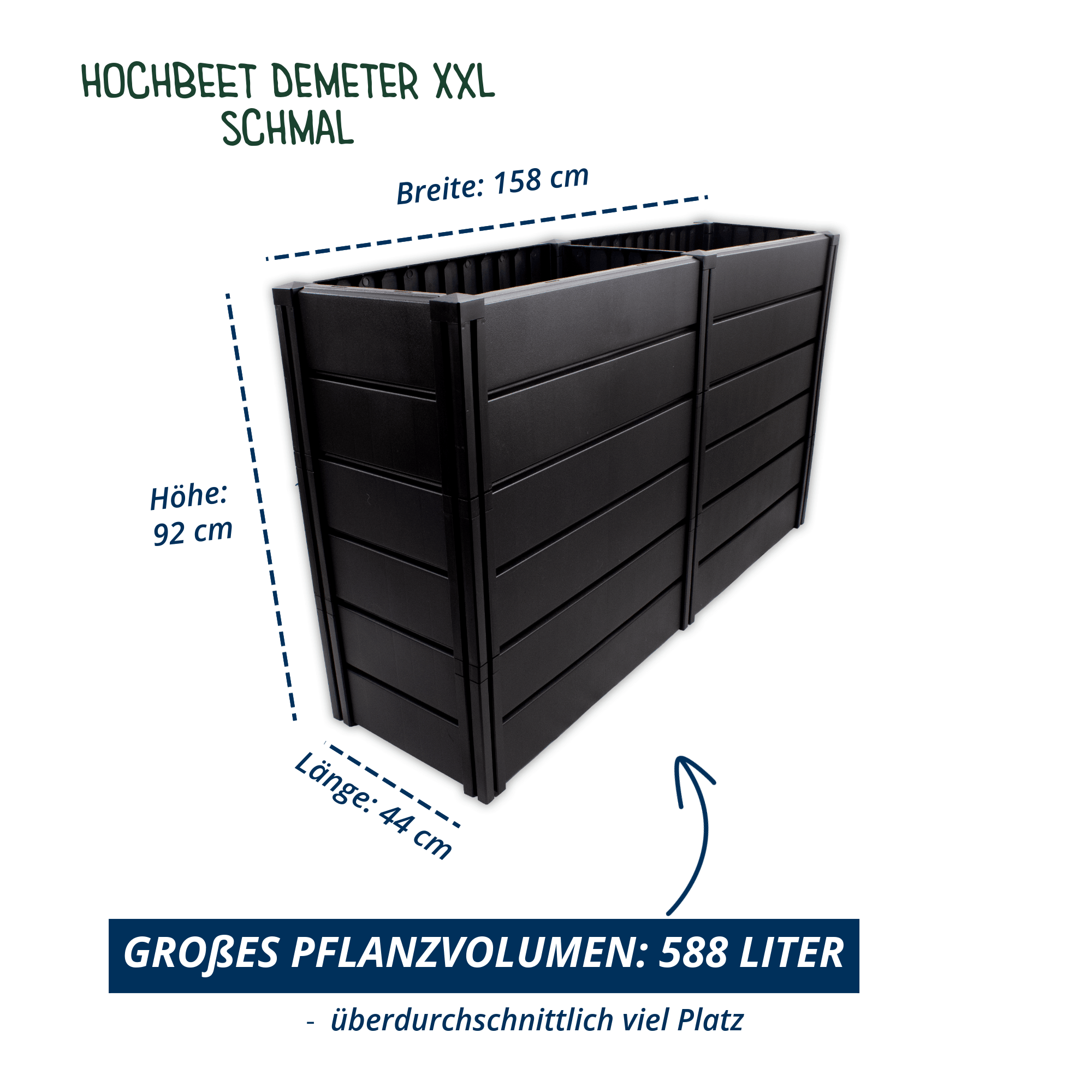 Hochbeet Demeter schmal