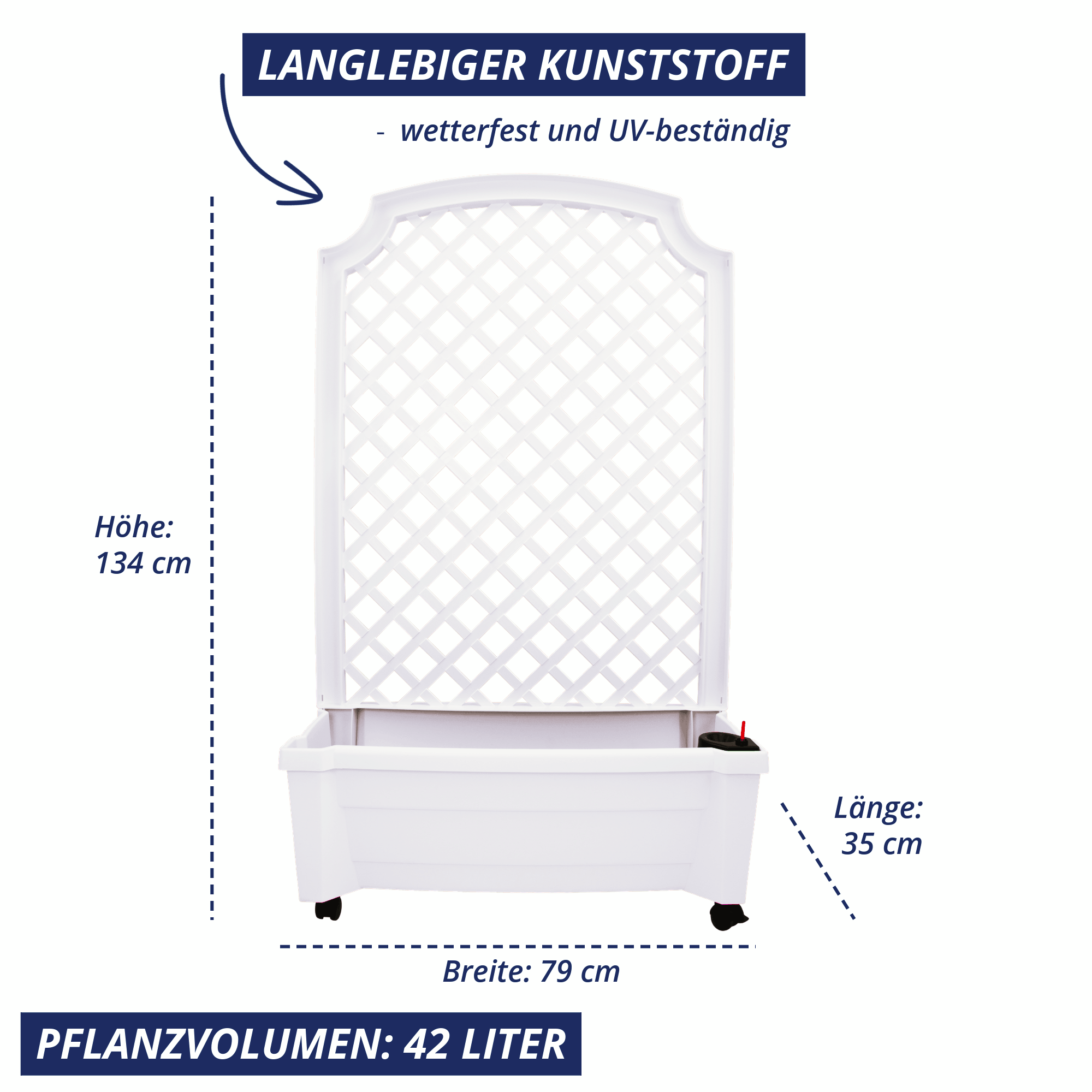 Pflanzkasten Calypso mit Spalier Pflanzkasten Calypso mit Spalier