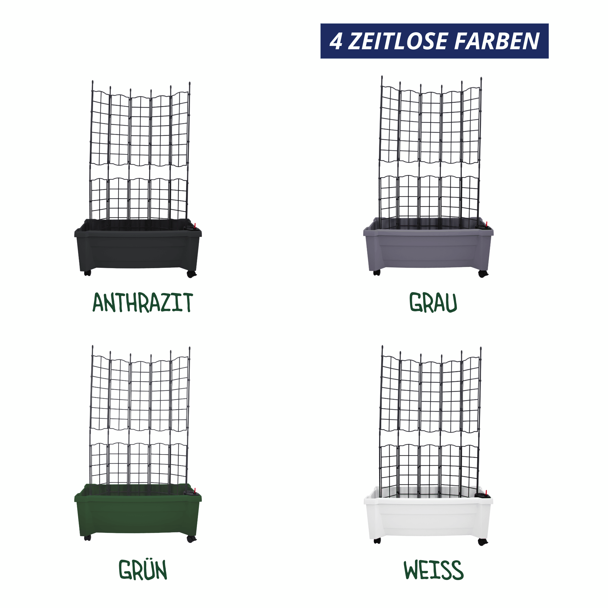 Pflanzkasten Calypso mit modularem Spalier Pflanzkasten Calypso mit modularem Spalier