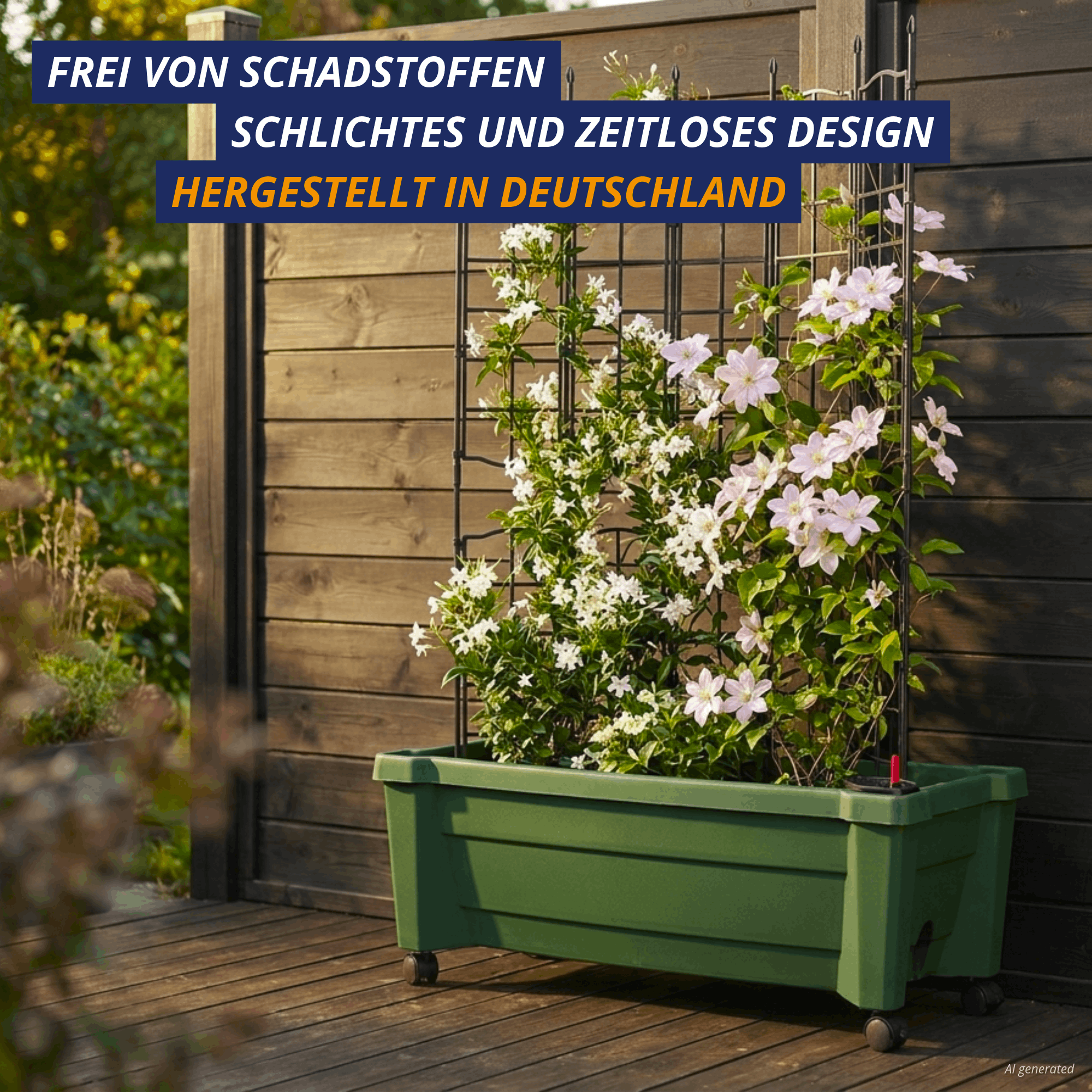 Pflanzkasten Calypso mit modularem Spalier Pflanzkasten Calypso mit modularem Spalier