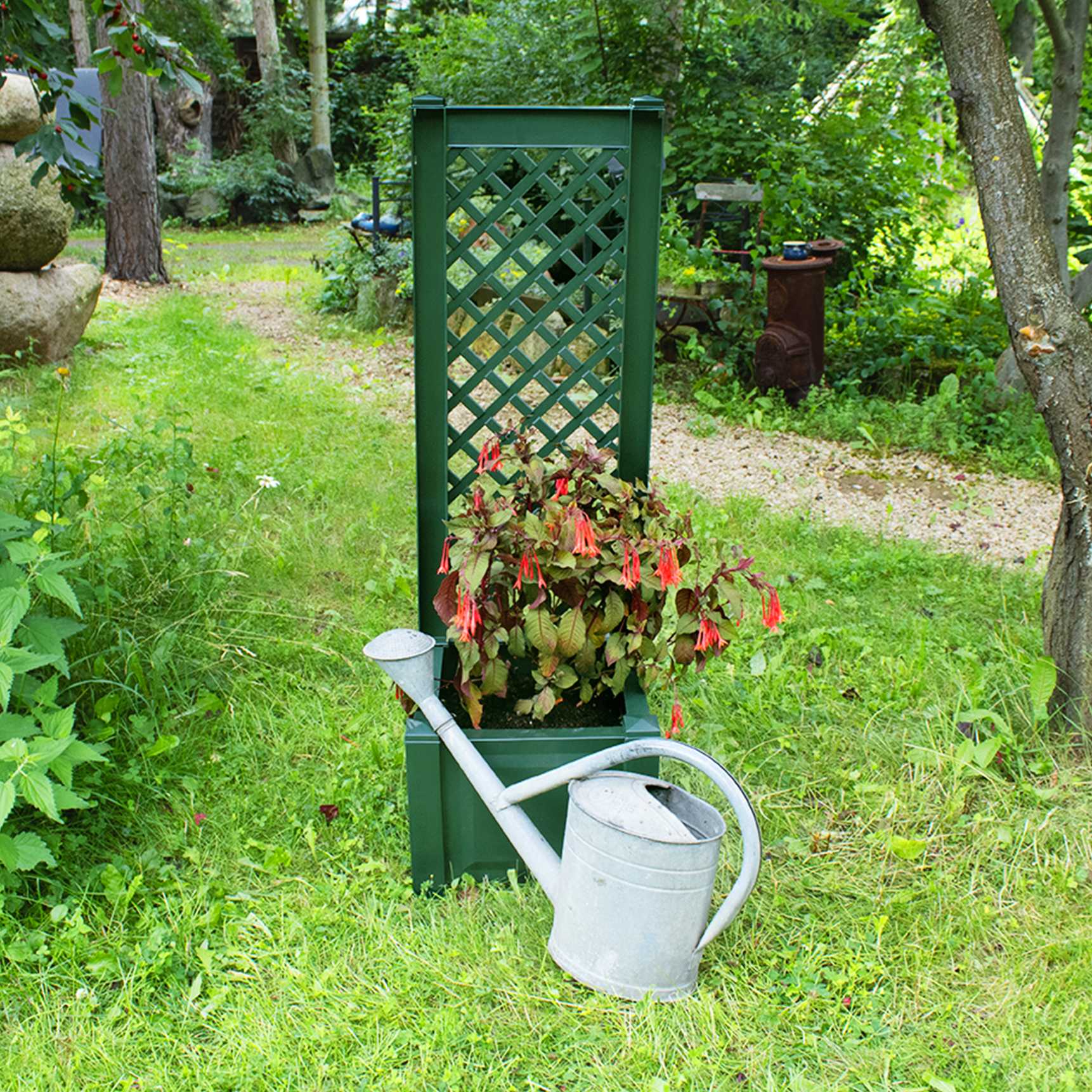 Small planter box with trellis, 43 cm