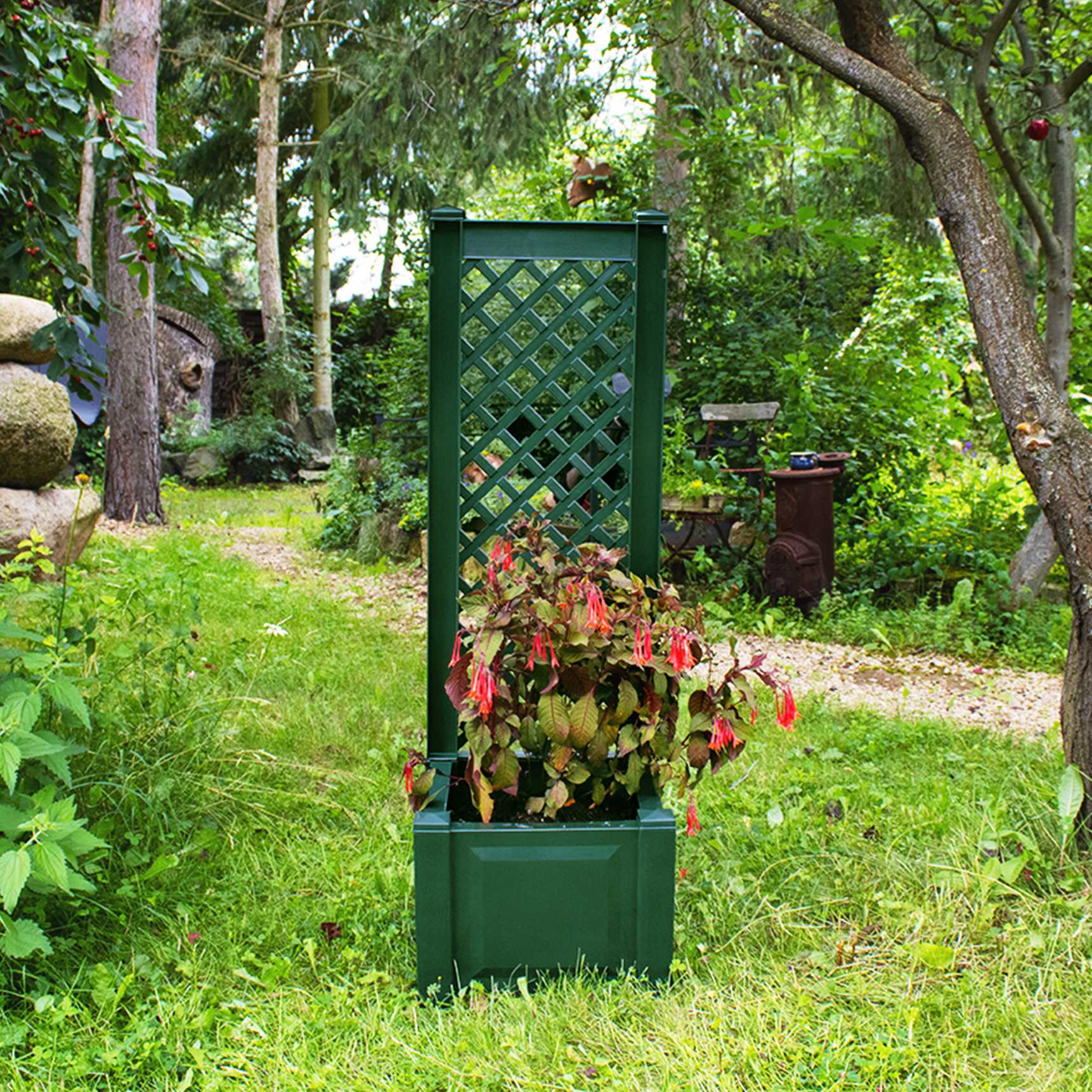 Small planter box with trellis, 43 cm