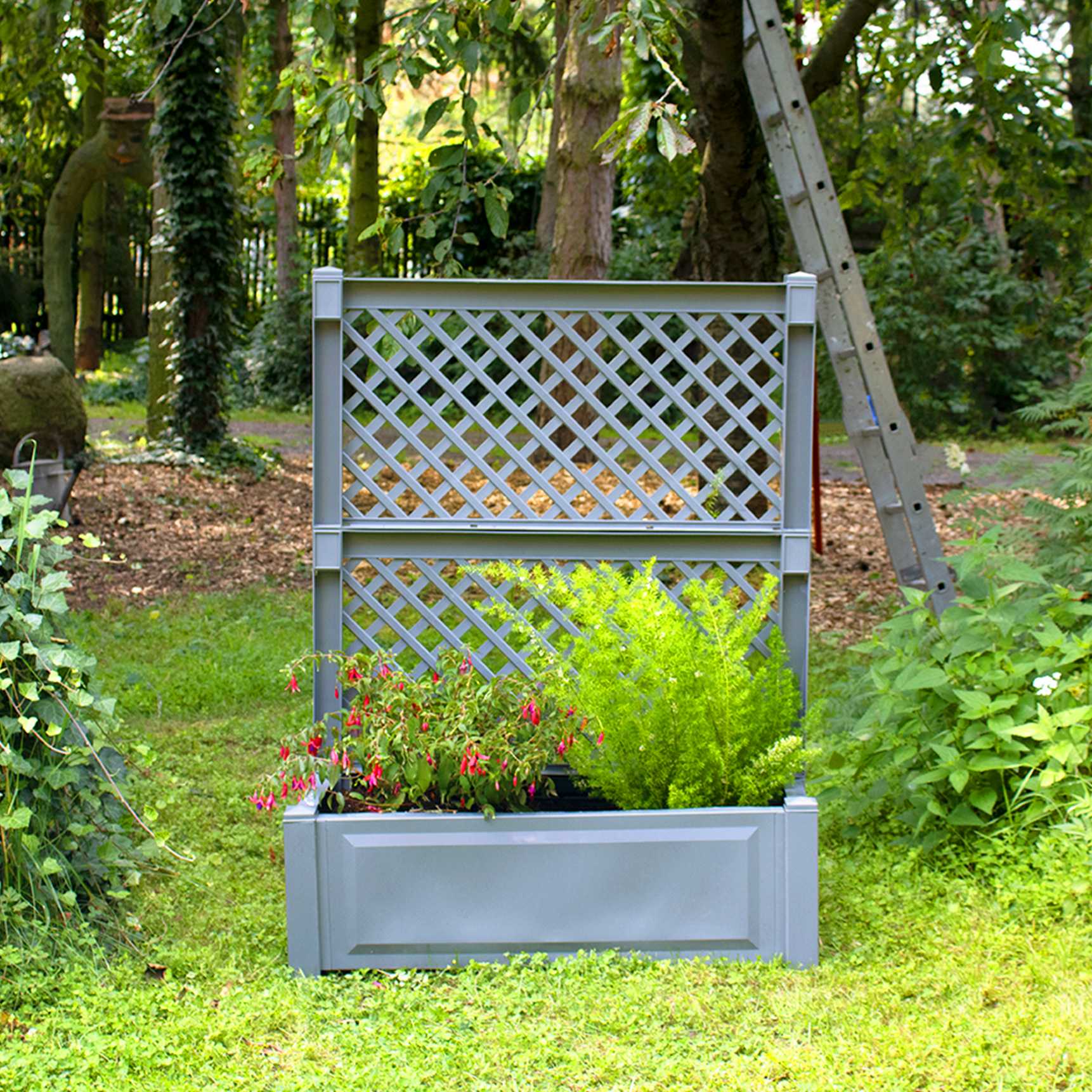 Large planter box with trellis 100 cm