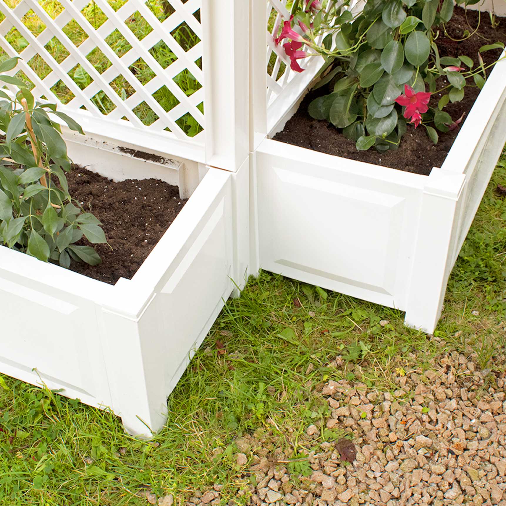 Set of 2 large planter boxes with trellis, 100 cm