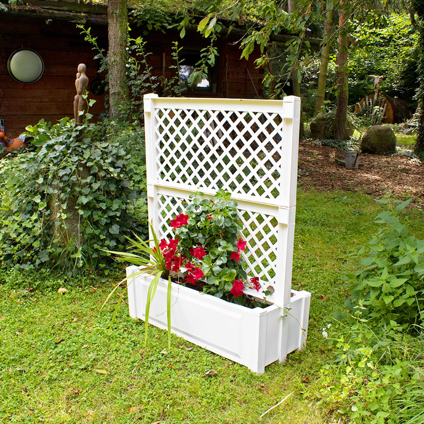 Large planter box with trellis, central 100 cm