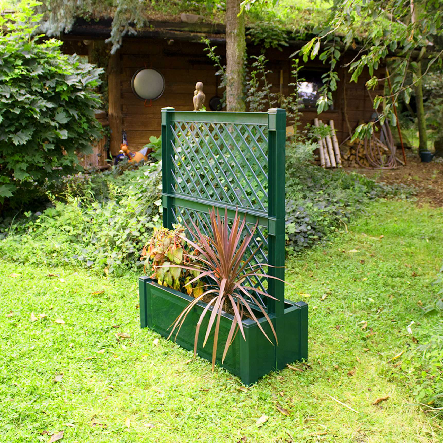 Large planter box with trellis, central 100 cm