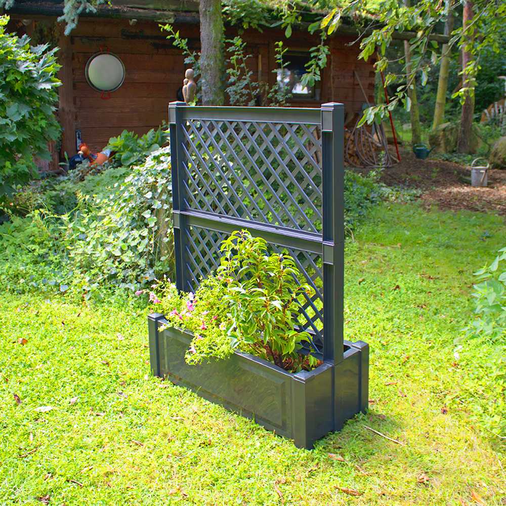 Large planter box with trellis, central 100 cm