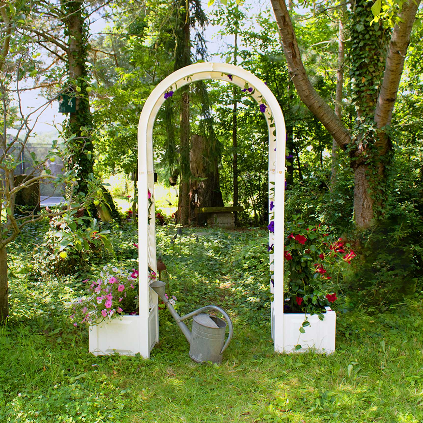 Rose arch with planter boxes