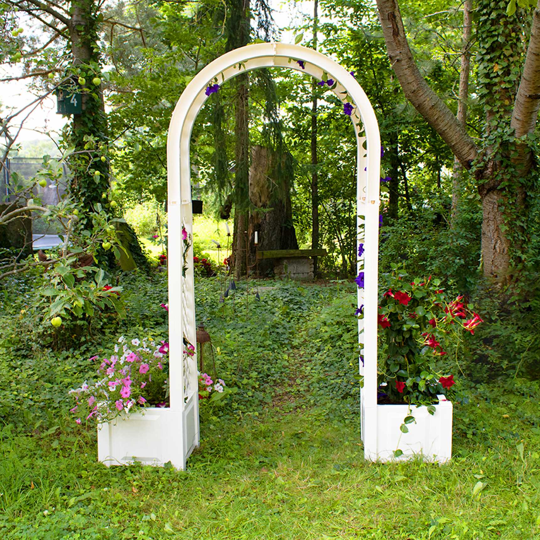 Rose arch with planter boxes