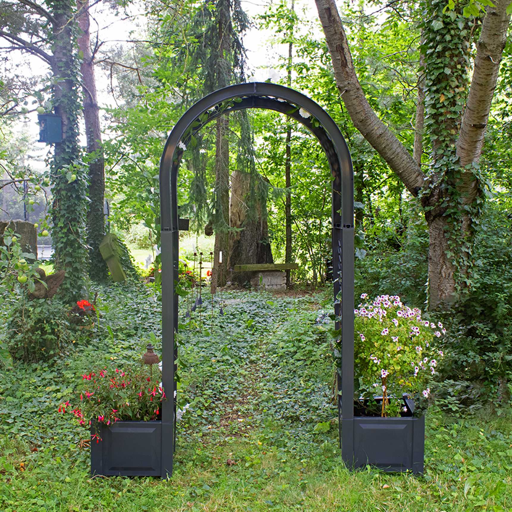 Rose arch with planter boxes