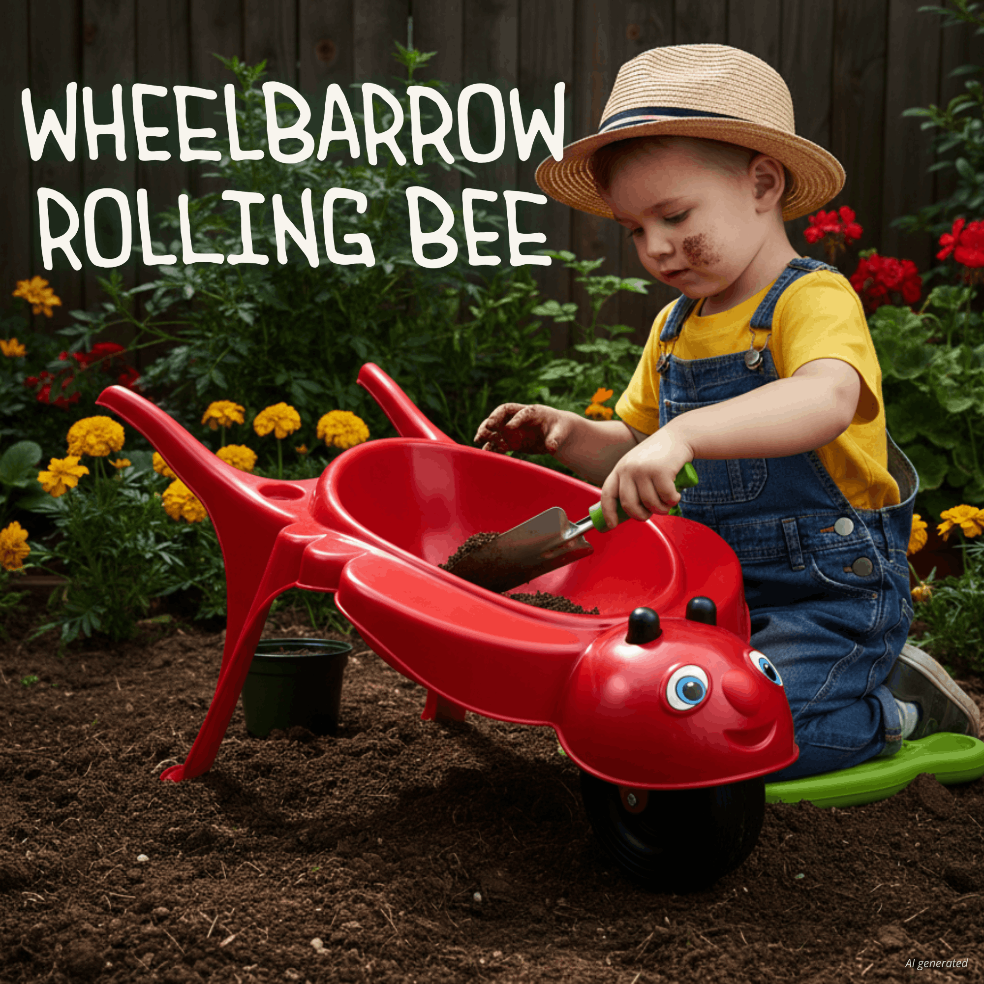 Kids Wheelbarrow Rolling Bee