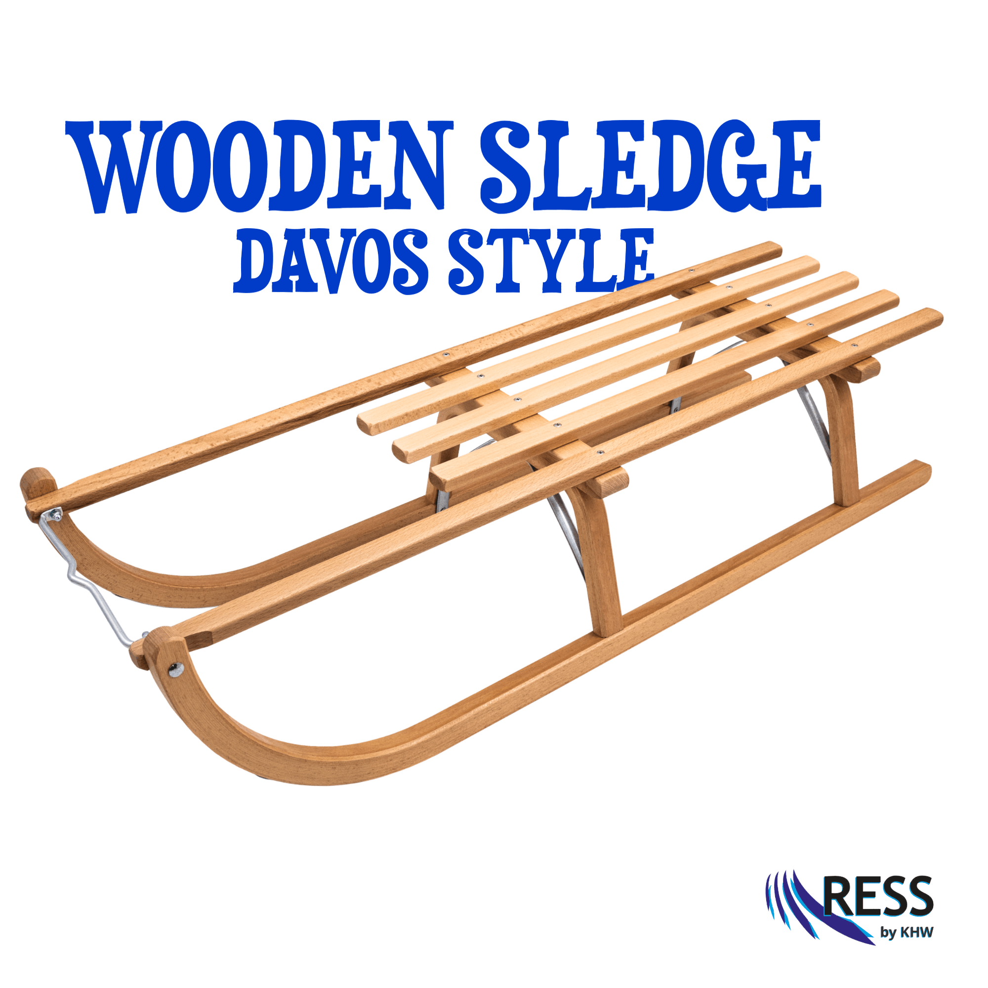 wooden sledge davos style